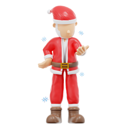 Santa Claus Confused Pose  3D Illustration
