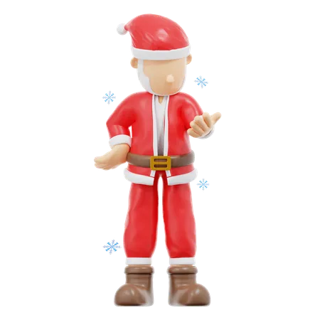 Santa Claus Confused Pose  3D Illustration