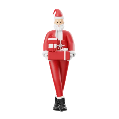 Santa claus da regalos  3D Illustration