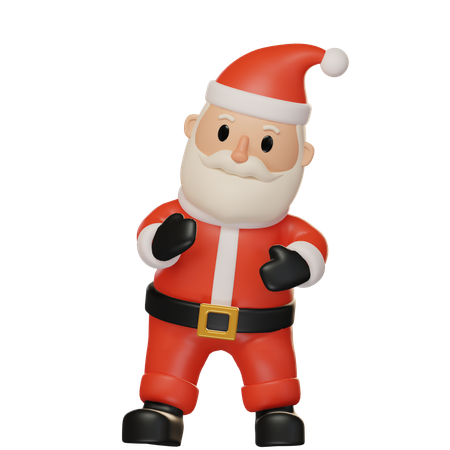 Santa Claus Dancing  3D Illustration