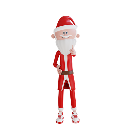 Papá Noel dando como pose  3D Illustration