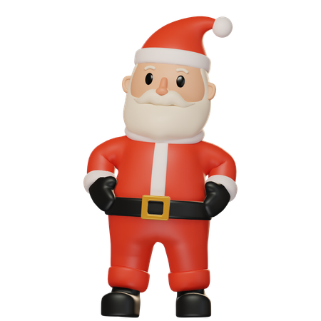Papá Noel dando pose de pie  3D Illustration