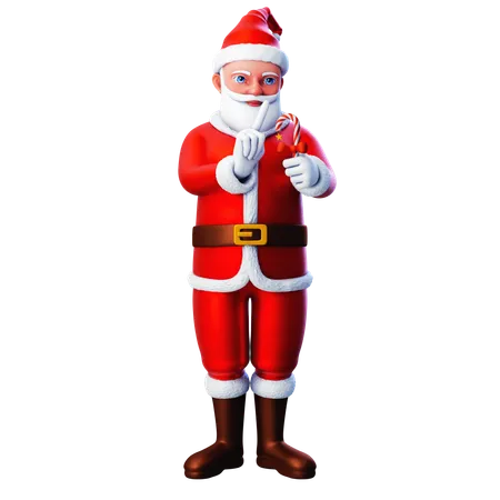 Papá Noel dice no a los dulces navideños  3D Illustration