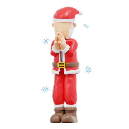 Santa claus se disculpa pose  3D Illustration