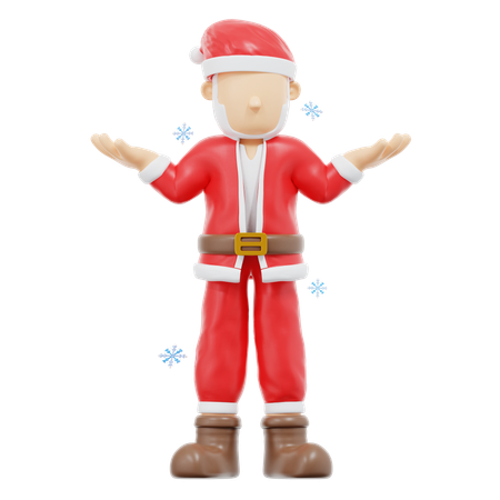 Santa Claus Doesnt Know Pose  3D Illustration