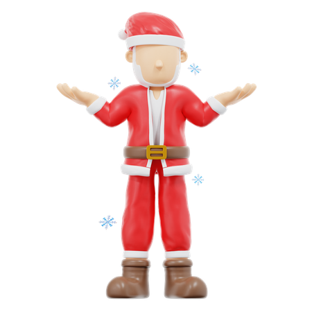 Santa Claus Doesnt Know Pose  3D Illustration