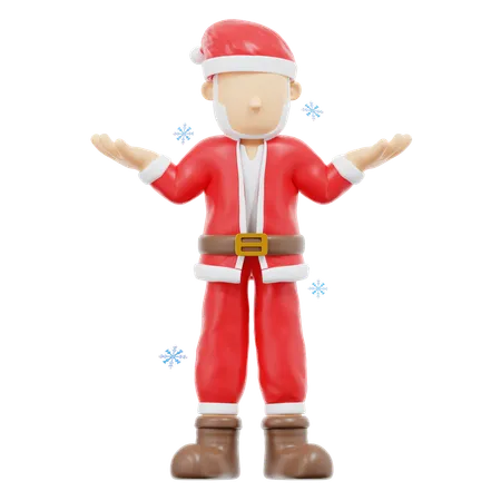 Santa Claus Doesnt Know Pose  3D Illustration