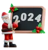 Santa Claus Erasing 2024 On A Chalkboard