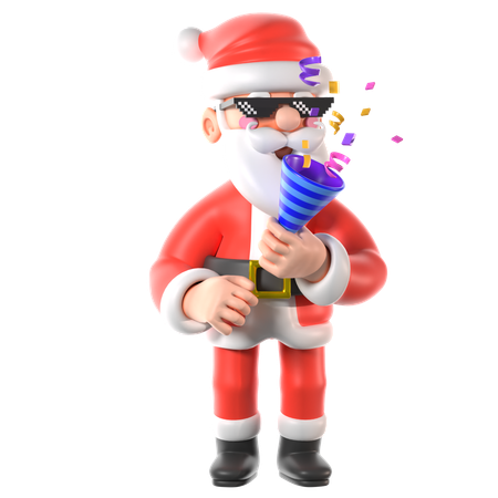 Papá Noel está de fiesta  3D Illustration