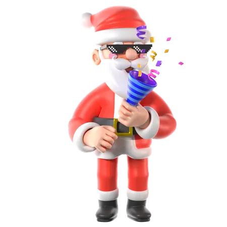 Papá Noel está de fiesta  3D Illustration