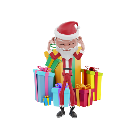 Estrés de santa claus con regalos de navidad  3D Illustration