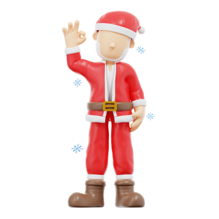 Santa Claus Excellent Pose  3D Illustration