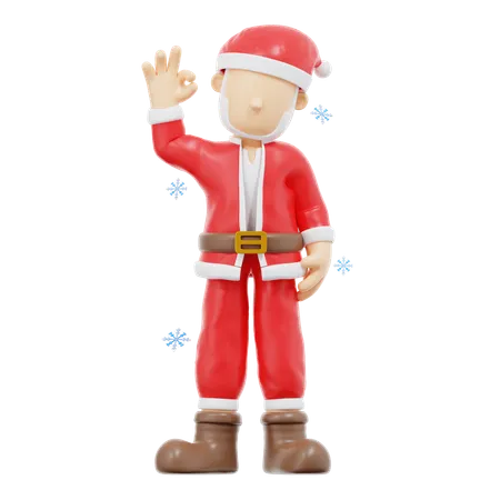 Santa Claus Excellent Pose  3D Illustration