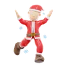 Santa Claus Excited Jump Pose