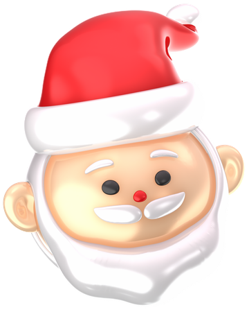 Santa Claus Face  3D Icon