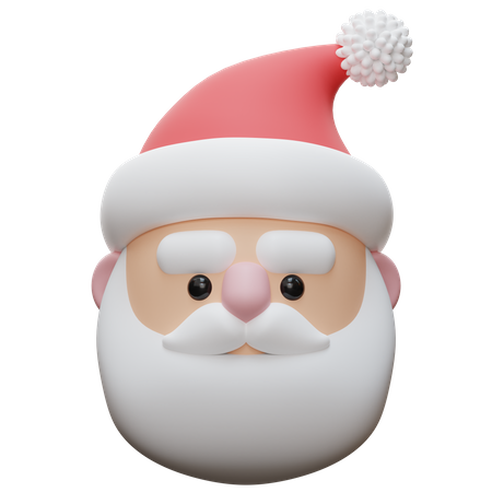 Santa Claus Face 3D Illustration