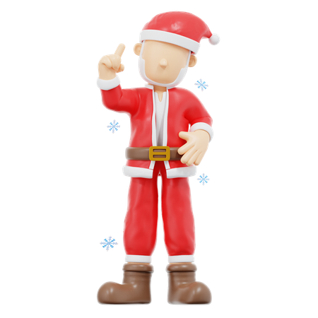 Santa Claus Get Idea Pose  3D Illustration