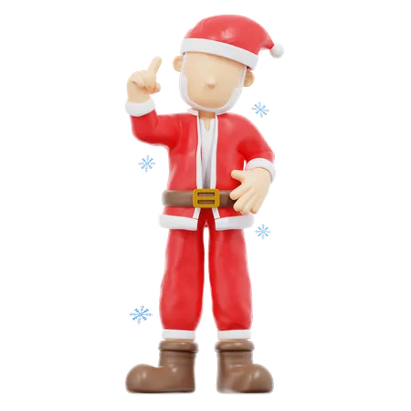 Santa Claus Get Idea Pose  3D Illustration