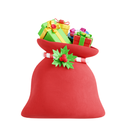 Santa Claus Gift Bag  3D Icon