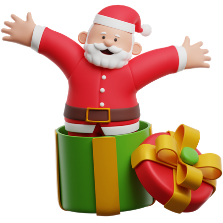 Santa Claus Gift Box  3D Illustration