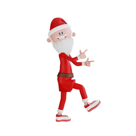 Santa Claus Giving Funny Pose  3D Illustration