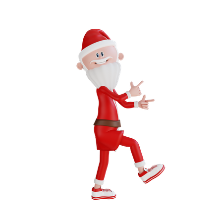 Santa Claus Giving Funny Pose 3D Illustration