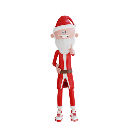 Santa Claus Giving Like Pose 3D Illustration