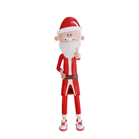 3 D Santa Claus Character Stand And Like Pose High Resolution 3D Illustration