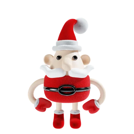 Santa Claus Giving Standing Pose  3D Illustration
