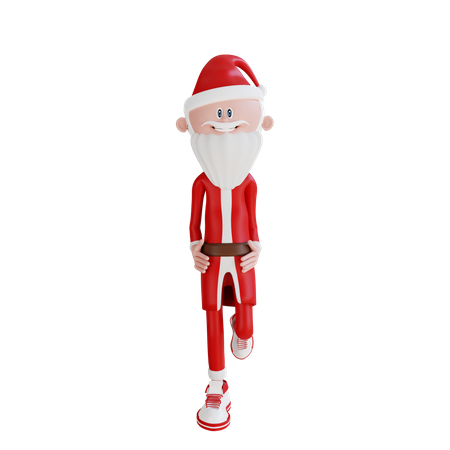 Santa Claus Giving Stylish Pose  3D Illustration