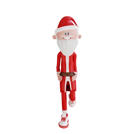 Santa Claus Giving Stylish Pose  3D Illustration