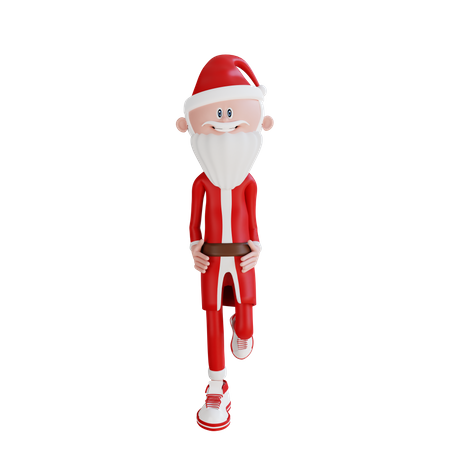 Santa Claus Giving Stylish Pose 3D Illustration