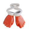 santa claus gloves 3d logo