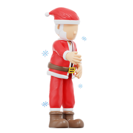 Santa Claus Greet Pose  3D Illustration