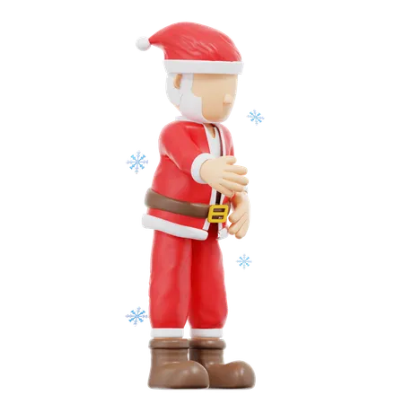 Santa Claus Greet Pose  3D Illustration