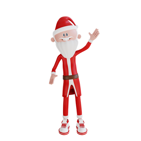 Santa Claus Hand Waving Pose  3D Illustration