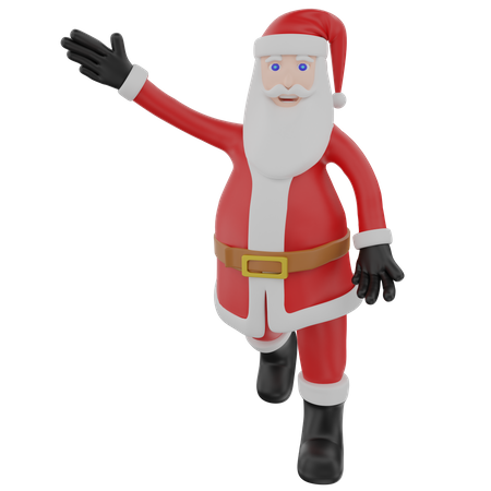 Santa Claus Hand Waving Pose  3D Illustration