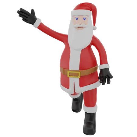 Santa Claus Hand Waving Pose  3D Illustration