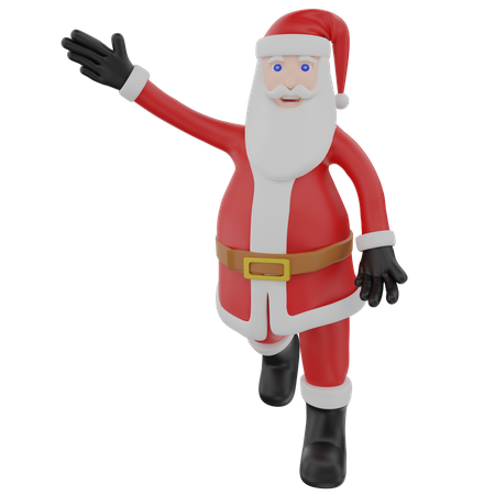 Santa Claus Hand Waving Pose 3D Illustration