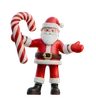 Santa Claus Holding Candy Cane