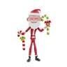 santa holding candy 3d
