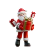 Santa Claus Holding Gift Box