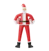 Santa Claus Holding Two Gifts Around His Waist