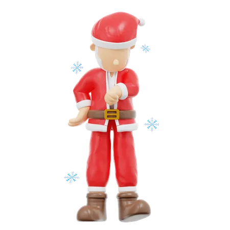 Santa Claus Impatient Pose  3D Illustration