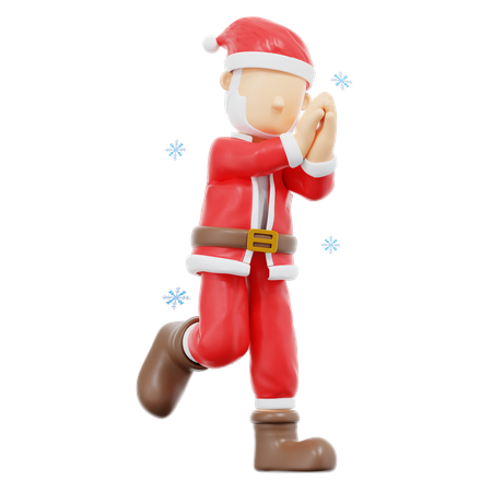 Santa Claus In Love Pose  3D Illustration
