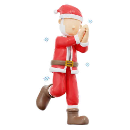 3 D Rendering Santa Claus In Love Pose Illustration 3D Illustration