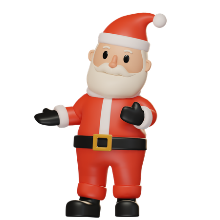 Santa Claus Introducing  3D Illustration
