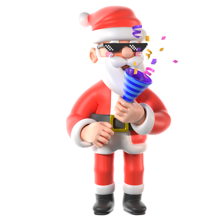 Santa claus is celebrating  3D Illustration