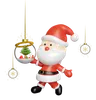Santa Claus is decorating christmas ball