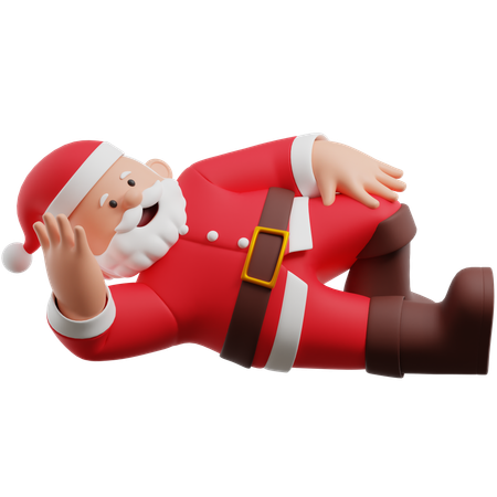 Santa Claus Is Relaxing  3D Illustration